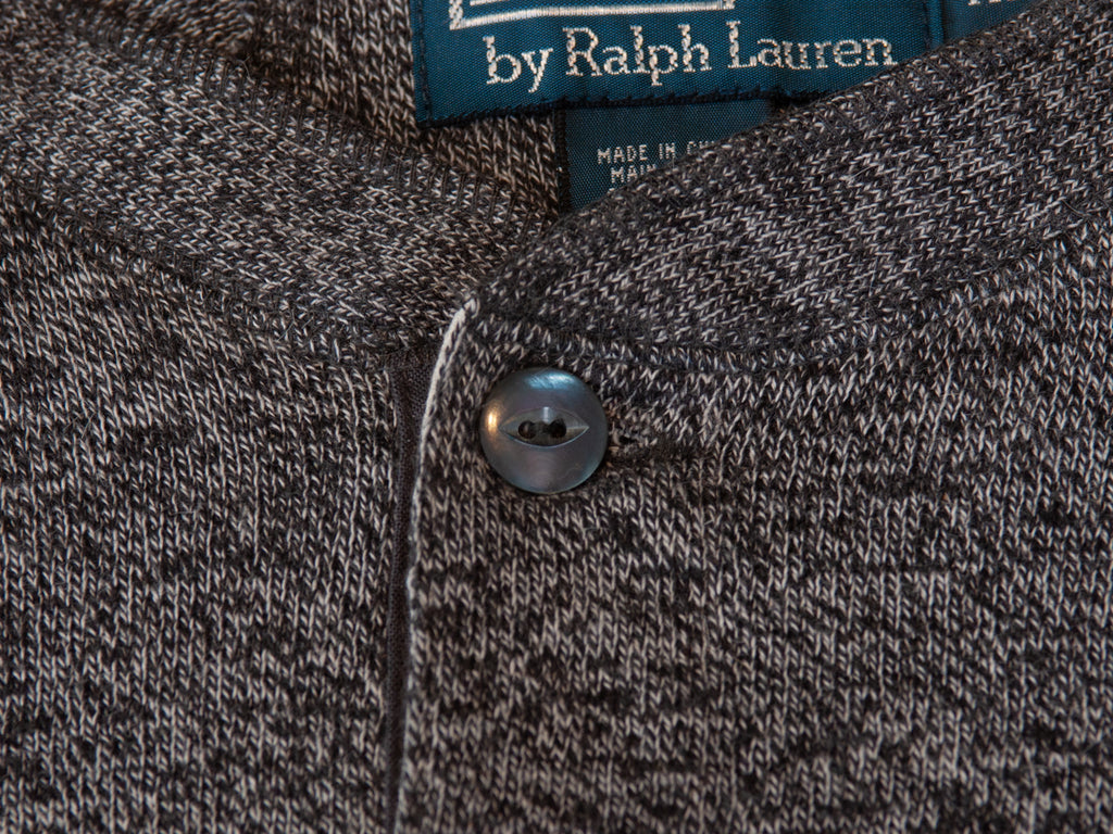 Polo Grey Angora Blend Henley Sweater