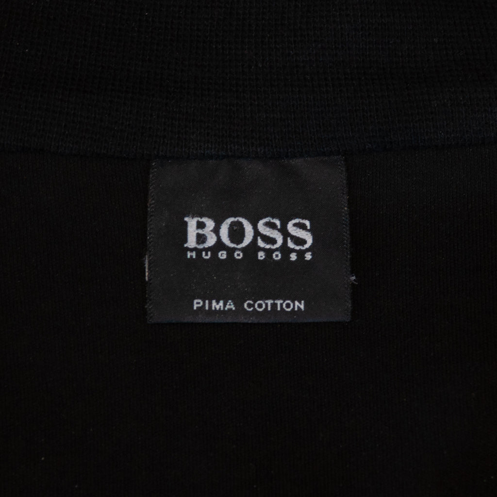 Hugo Boss Black Pima Cotton Padva Quarter Zip Long-Sleeve Knit