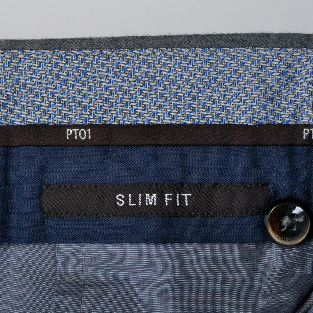 PT PT01 Grey Flannel Slim Fit Stretch Pants Edmonton Luxury Consignment