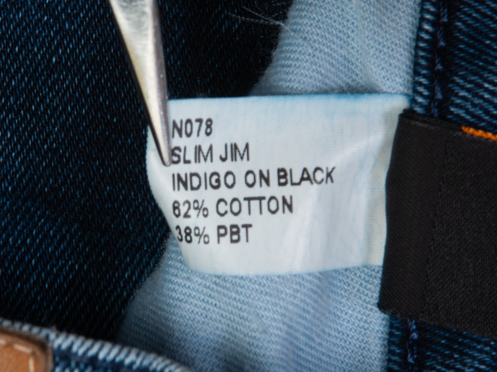 Nudie Slim Jim Indigo on Black Dyed Jeans