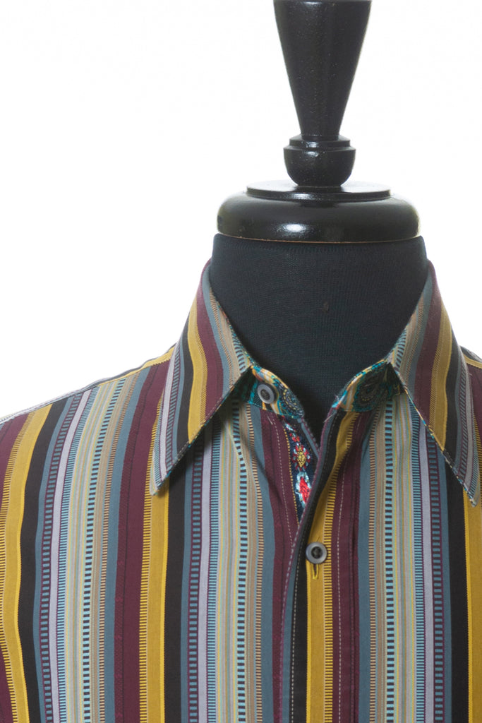 Robert Graham Bold Multi Striped Embroidered Shirt