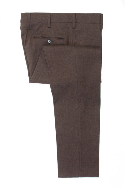 PT01 Brown Stretch Wool Slim Fit Pants