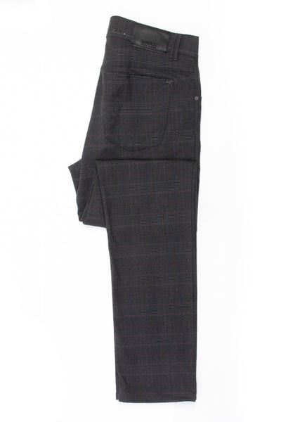 Brax Grey Check Flannel Cooper Pants