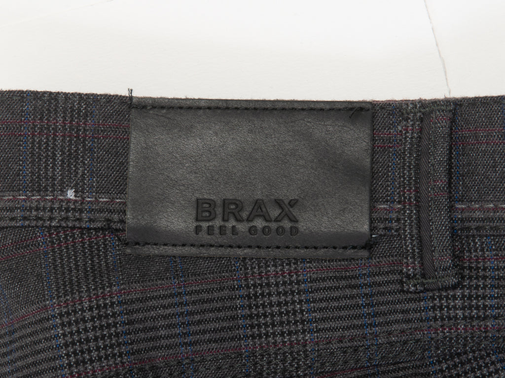 Brax Grey Check Flannel Cooper Pants