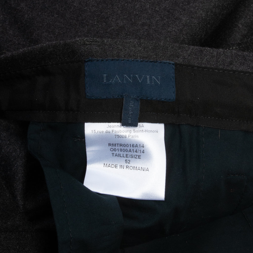 Lanvin Dark Gray Cashmere Blend Flannel Pants