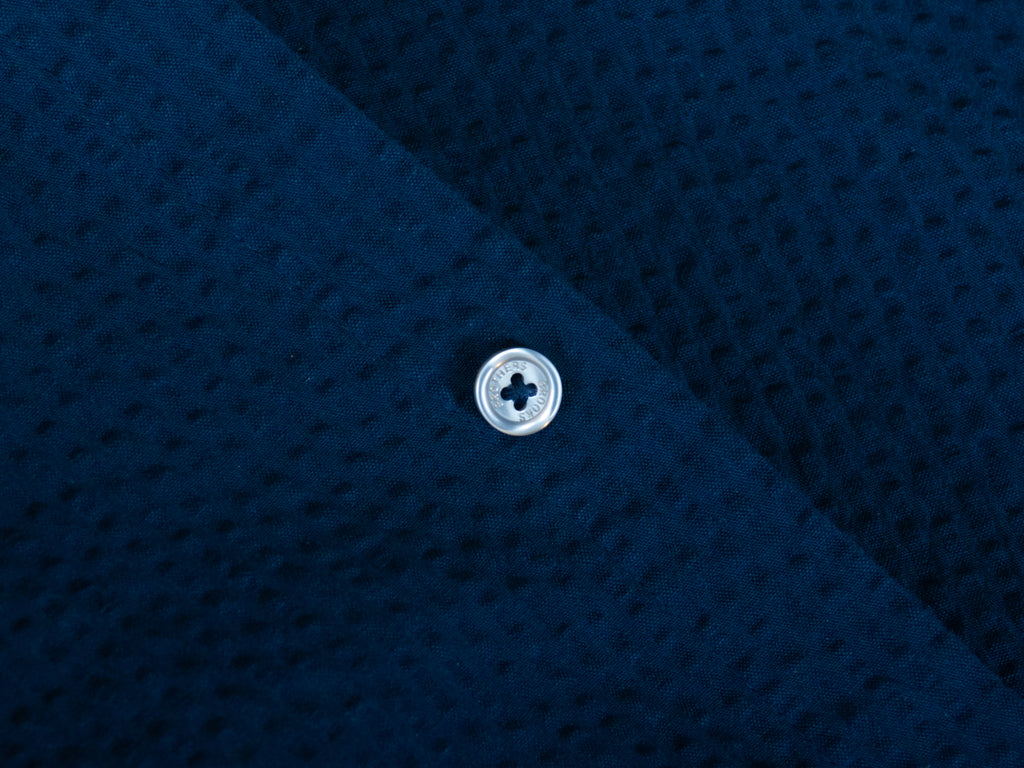 Brooks Brothers Navy Blue Seersucker Regent Fit Button Down Shirt