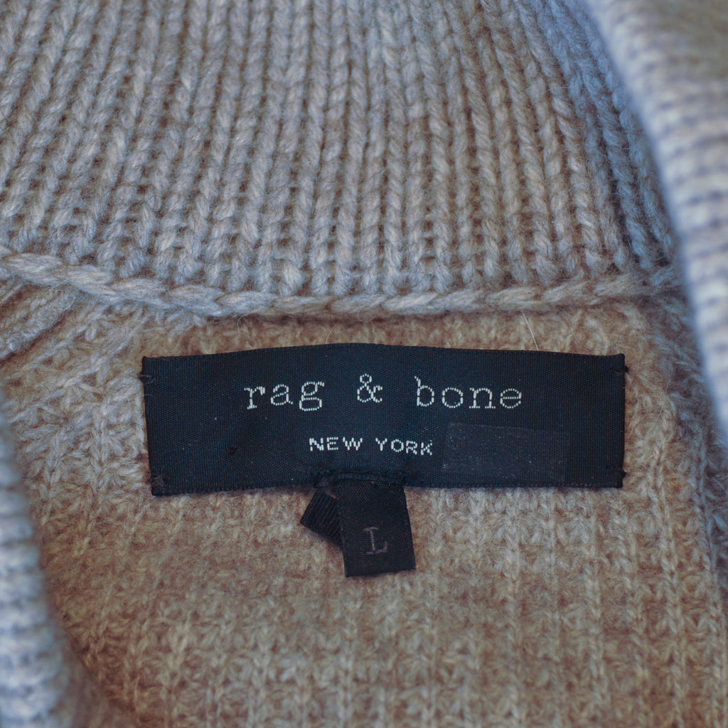 Rag & Bone Oatmeal Brown Waffle Knit Cardigan