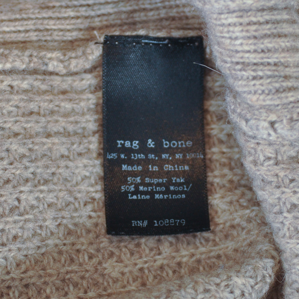 Rag & Bone Oatmeal Brown Waffle Knit Cardigan