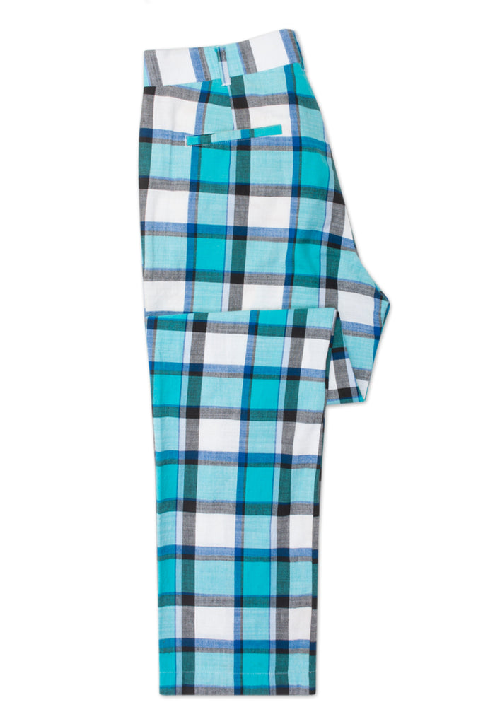 Loudmouth Golf Blue Plaid Lightweight Cotton Pants