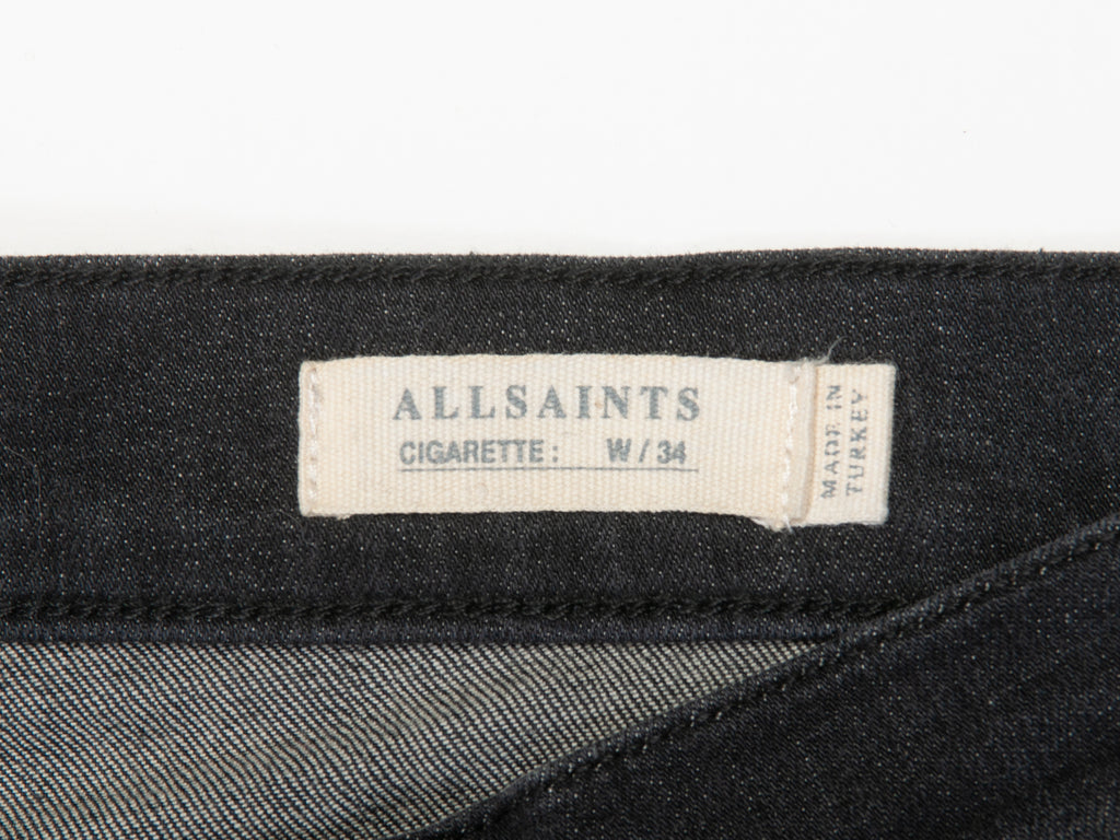 AllSaints Black Cigarette Slim Fit Jeans