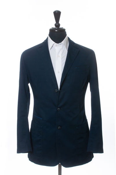 Hugo Boss Navy Blue Cotton Medvin3-W Blazer