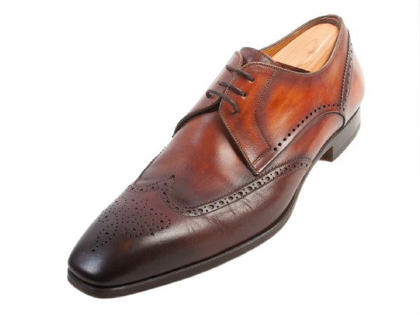 Magnanni Brown Full Brogue Wingtip Derby Shoes