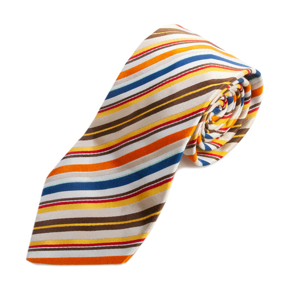 Etro Multicolored Striped Silk Cotton Tie