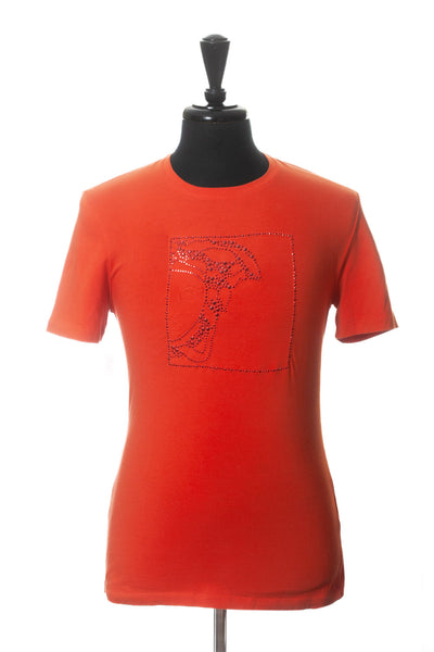 Versace Collection Orange Medusa Logo T-Shirt