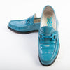 Salvatore Ferragamo Aqua Blue Patent Leather Horsebit Loafers