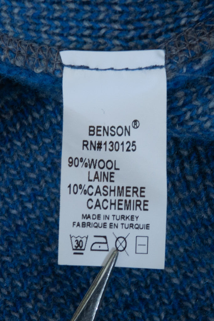 Benson Blue Cashmere Blend Crew Neck Sweater