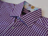 Jared Lang Purple Gingham Check Short Sleeve Shirt