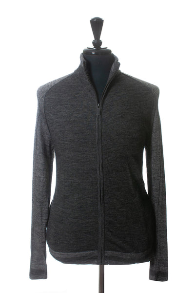GoodMan Brand Heathered Grey Merino Zip Sweater