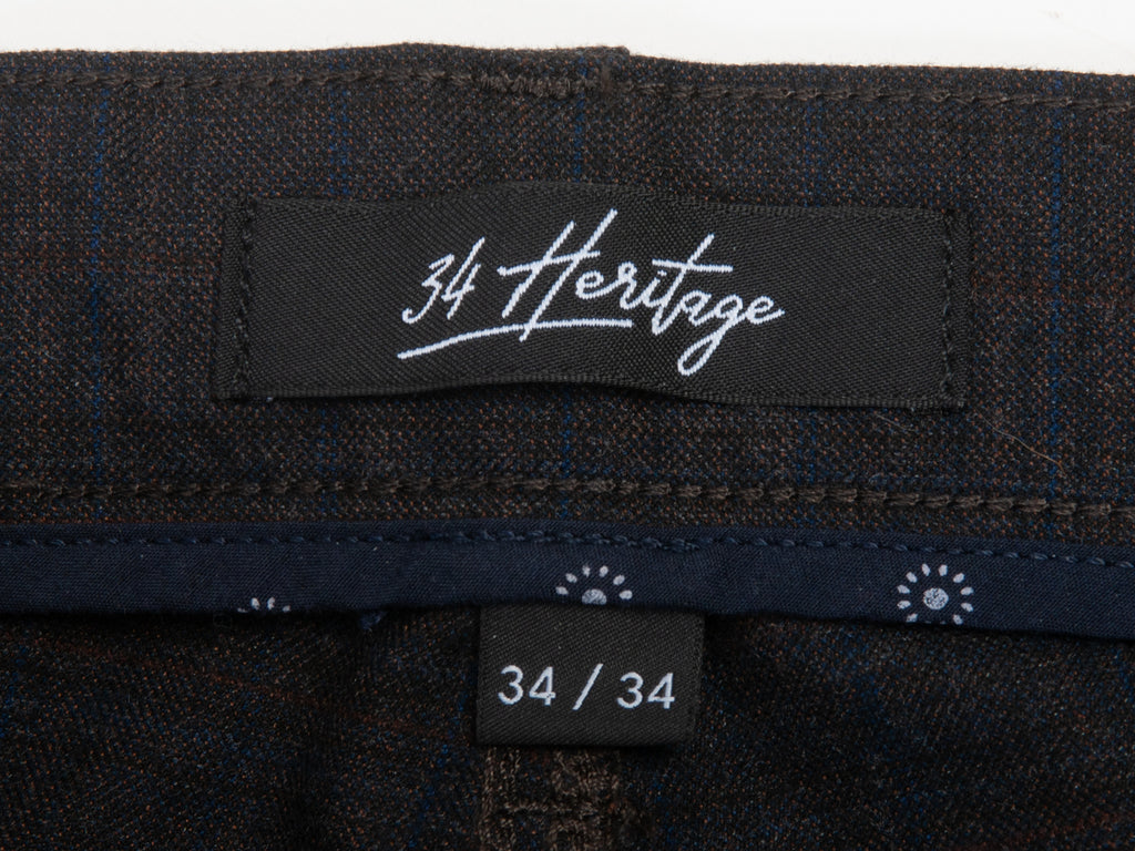 34 Heritage Dark Brown Check Cool Pants