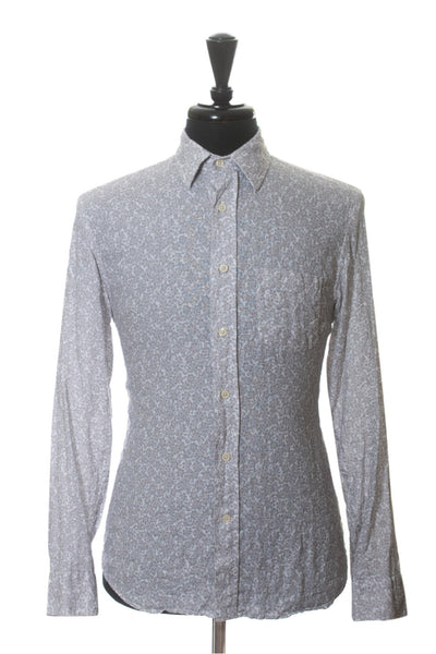 Benson Grey Floral Print Linen Shirt