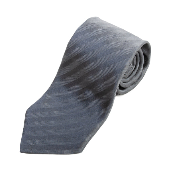 Giorgio Armani Grey Herringbone Silk Tie