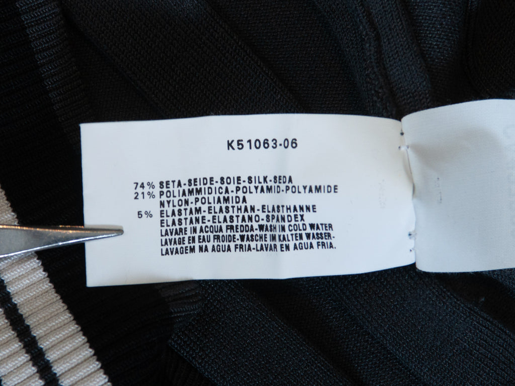 Armani Collezioni Grey Ribbed Silk Blend Sweater Vest