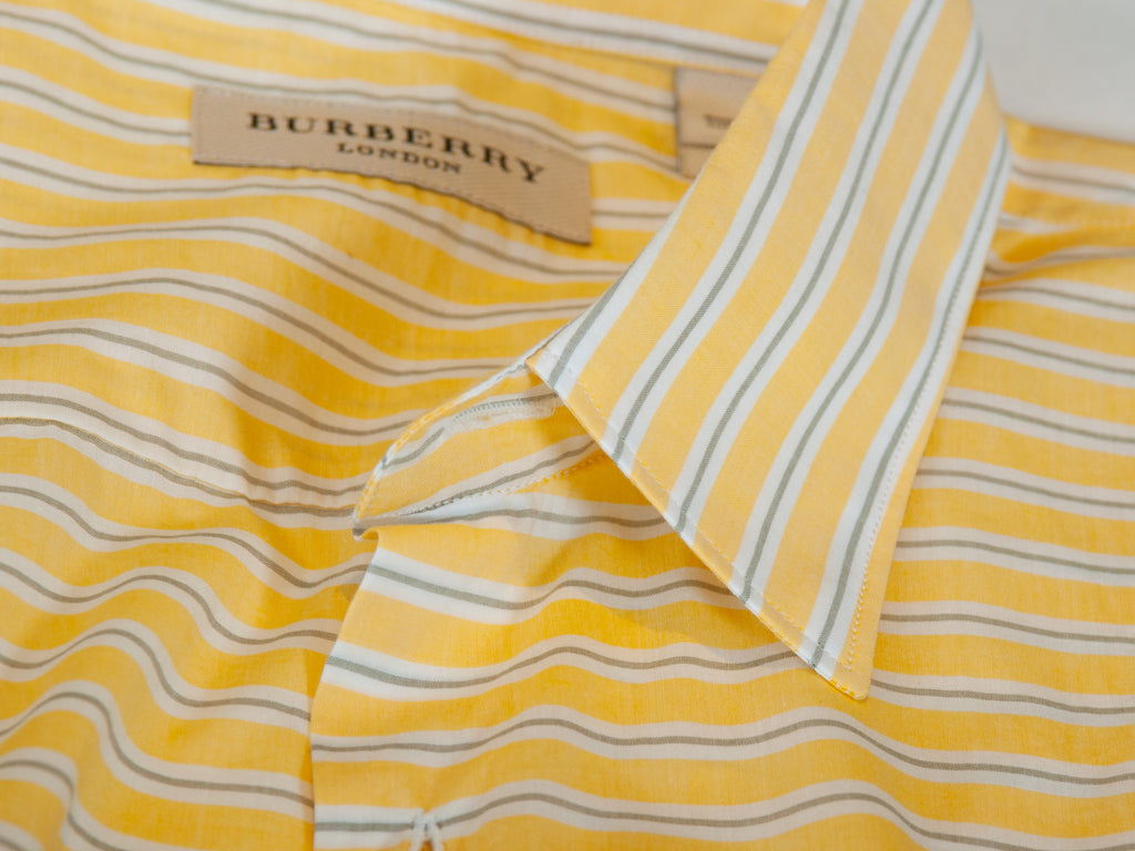 Burberry London Pale Yellow Striped Shirt