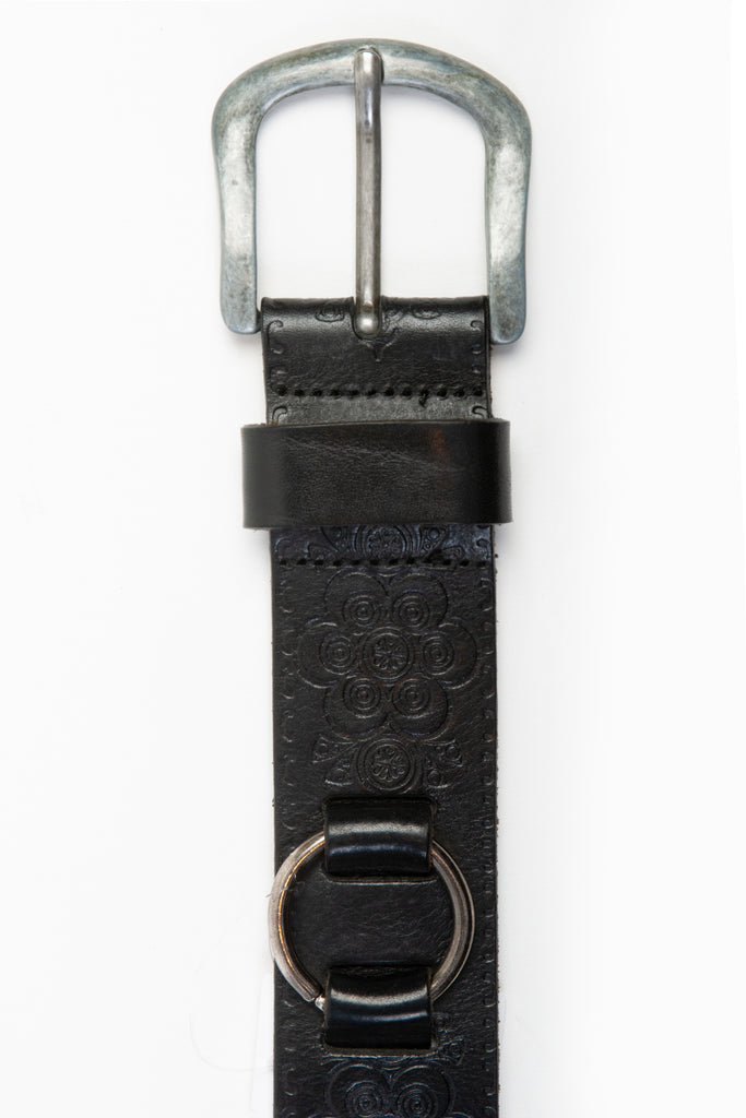 Rag Recycle Black Woven Leather Belt