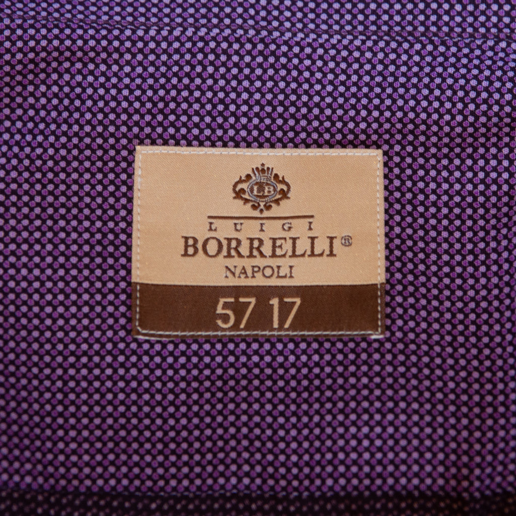 Borrelli Napoli NWT Purple Birdseye Cotton Shirt