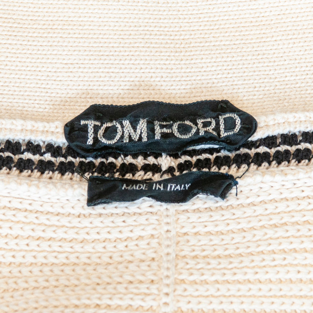Tom Ford Ivory White Silk Cotton Cardigan Sweater