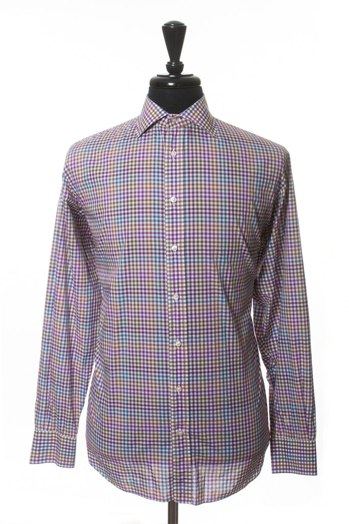 Etro Milano Rainbow Check Cotton Shirt