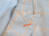 Sam Abouhassan Orange on Grey Check Linen Blend Blazer