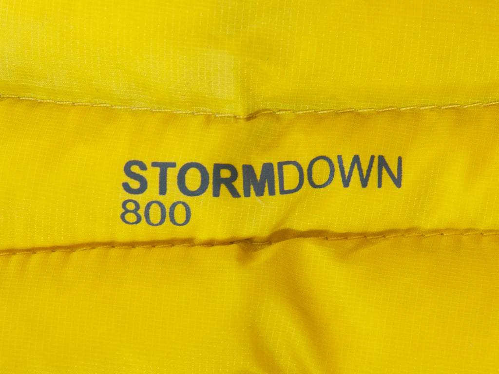 Eddie Bauer Grey and Yellow Stormdown 800 Lightweight Puffer Jacket