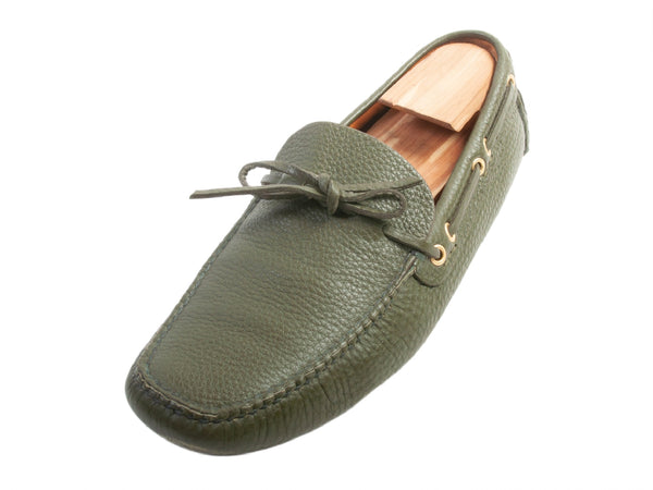 Car Shoe Green Leather Driving Shoes