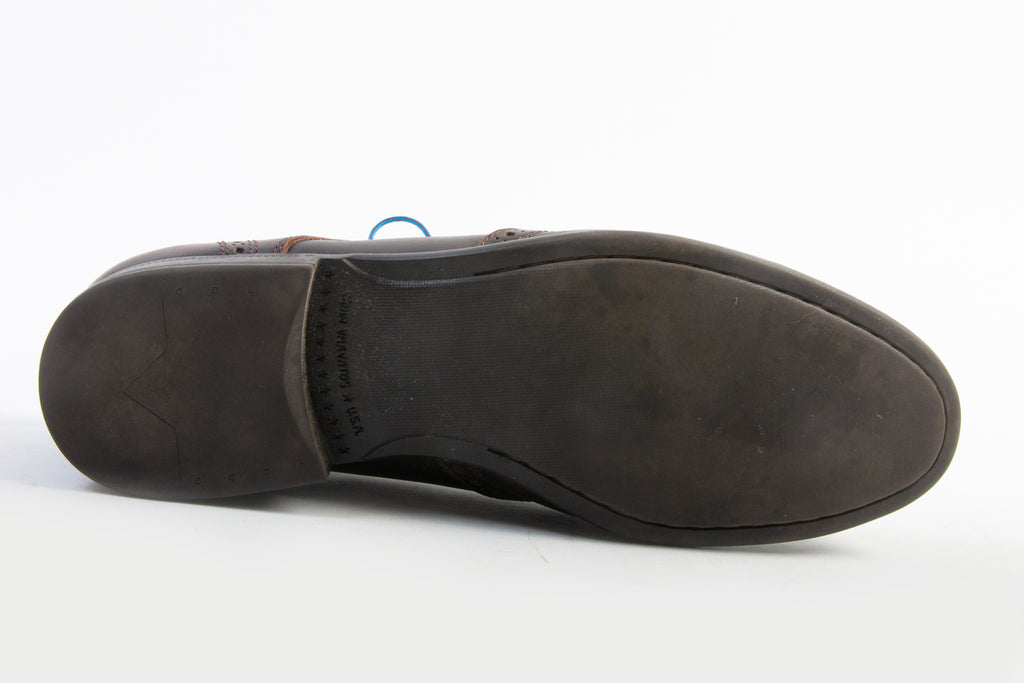 John Varvatos Brown Leather Wingtip Derby Shoes