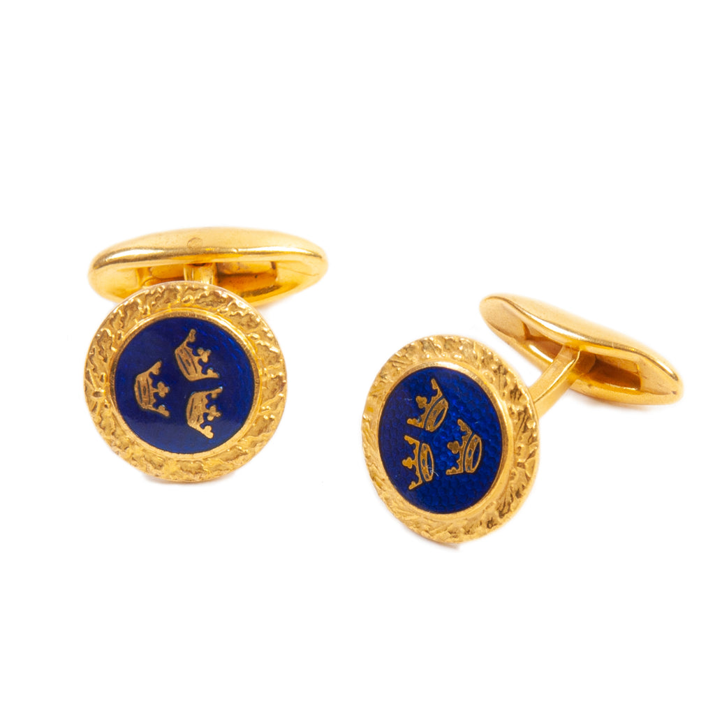 Sporrung Crowns of Sweden Enamel Cufflinks
