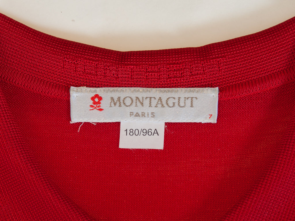 Montagut Red Striped Knit Polo Shirt