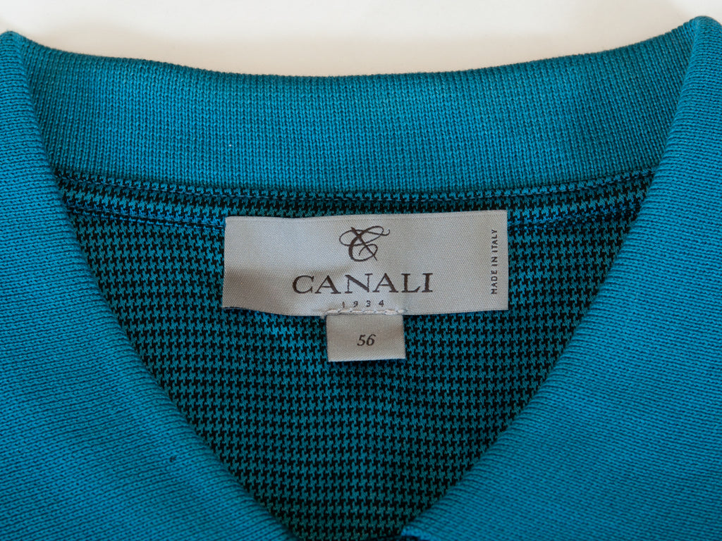 Canali 1934 Blue Puppytooth Polo Shirt