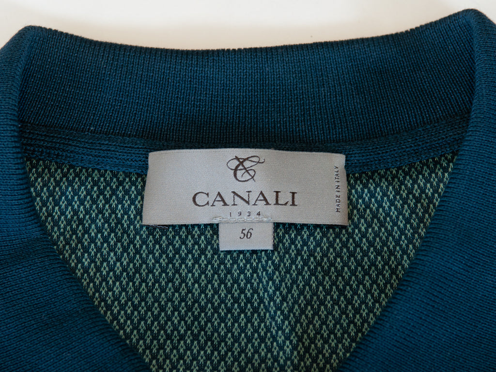 Canali 1934 Printed Green Polo Shirt