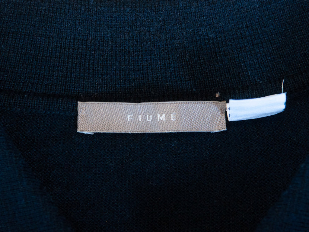 Fiume Deep Navy Blue Collared Knit