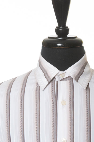 Salvatore Ferragamo Brown Striped Shirt