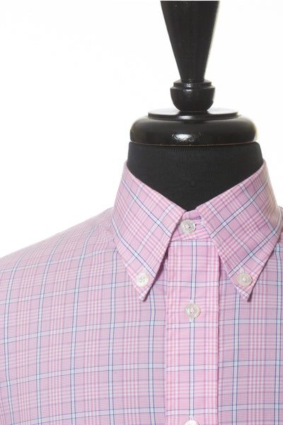Oxxford Pink Check Button Down Shirt
