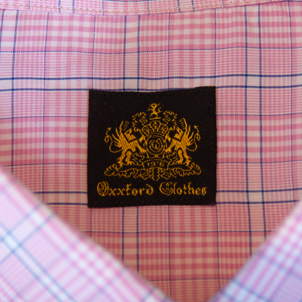 Oxxford Pink Check Button Down Shirt