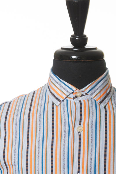 Etro Orange Striped Pattern Shirt