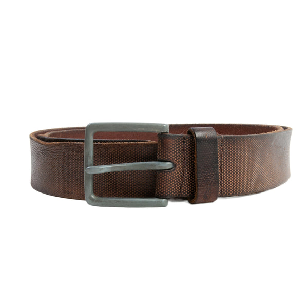 John Varvatos Distressed Brown Leather Belt