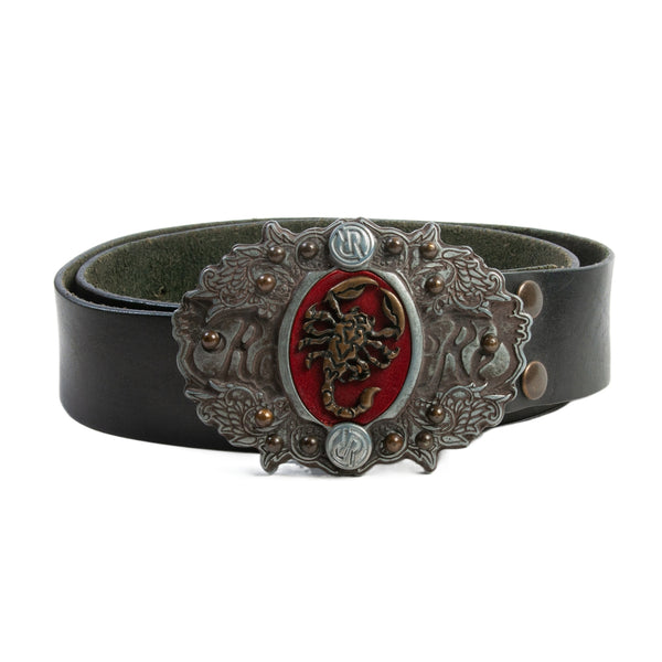 Rag Recycle Black Leather Scorpion Belt