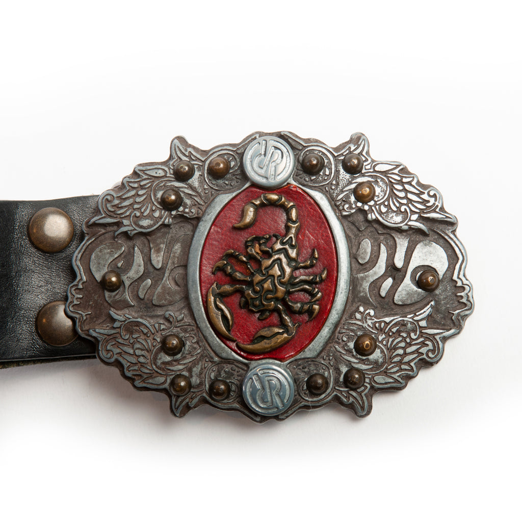 Rag Recycle Black Leather Scorpion Belt