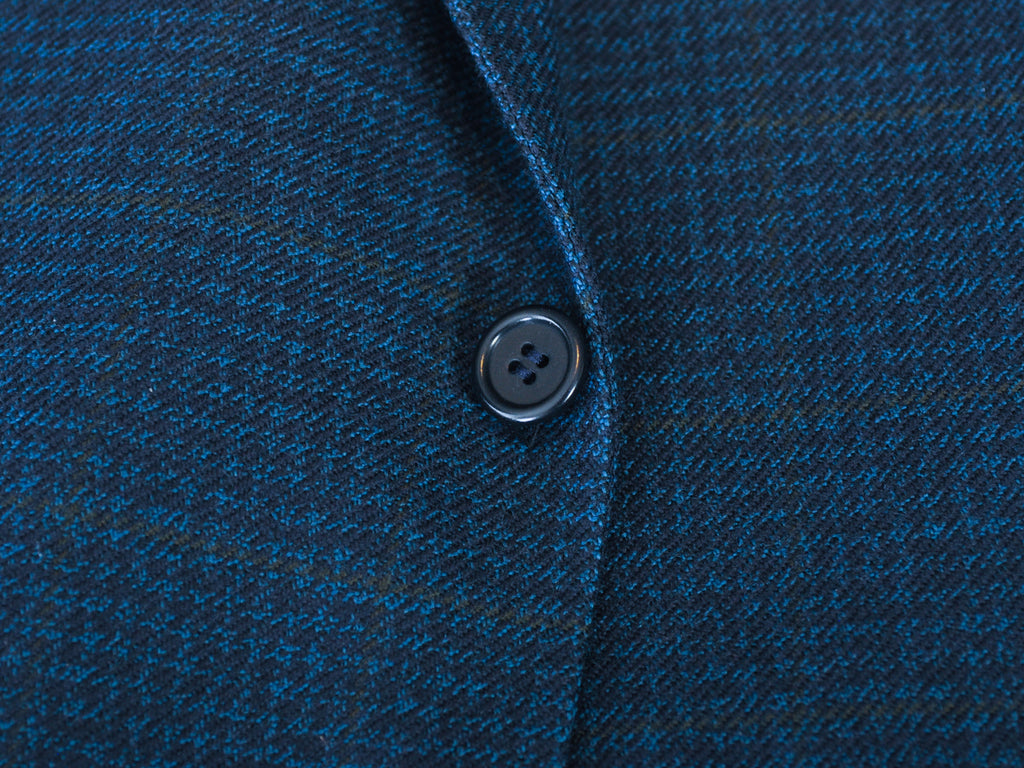 Sam Abouhassan Blue Check Wool Blazer