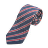Hugo Boss Red on Slate Blue Ribbed Stripe Tie