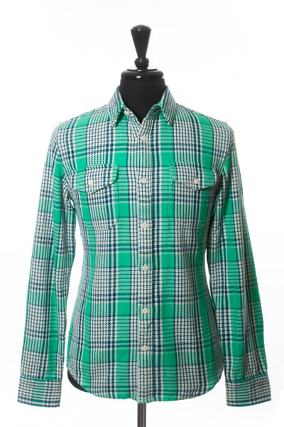 Outerknown Sea Green Plaid Blanket Shirt Jacket